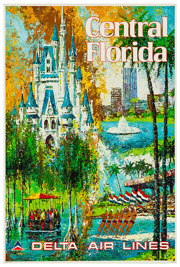 Delta Airlines - Central Florida - 1960s - Vintage Airline Travel Poster