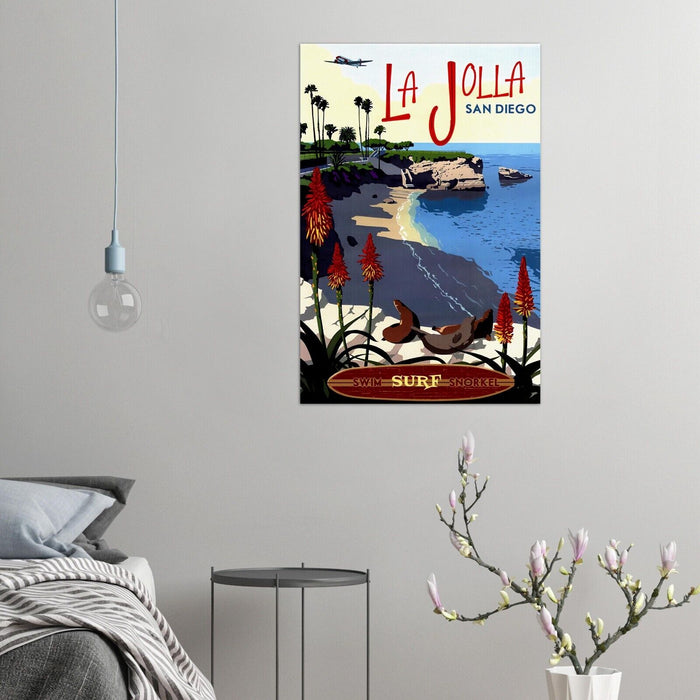 La Jolla - San Diego - Vintage Travel Poster, Retro Posters