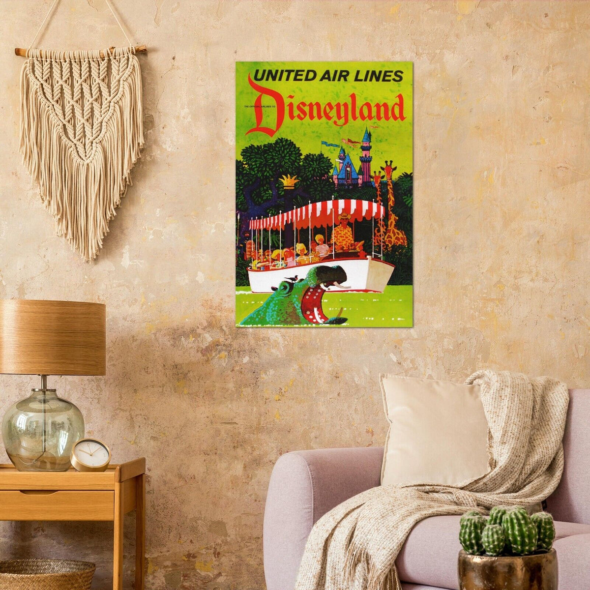 Disney Attraction Poster -  Jungle Cruise - United Air Lines - Disneyland