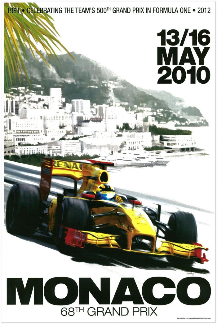 Monaco Grand Prix 2010 - Vintage Auto Racing Poster