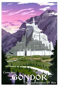 Come See Gondor   - Lord of the Rings Poster- The Hobbit - Travel Print