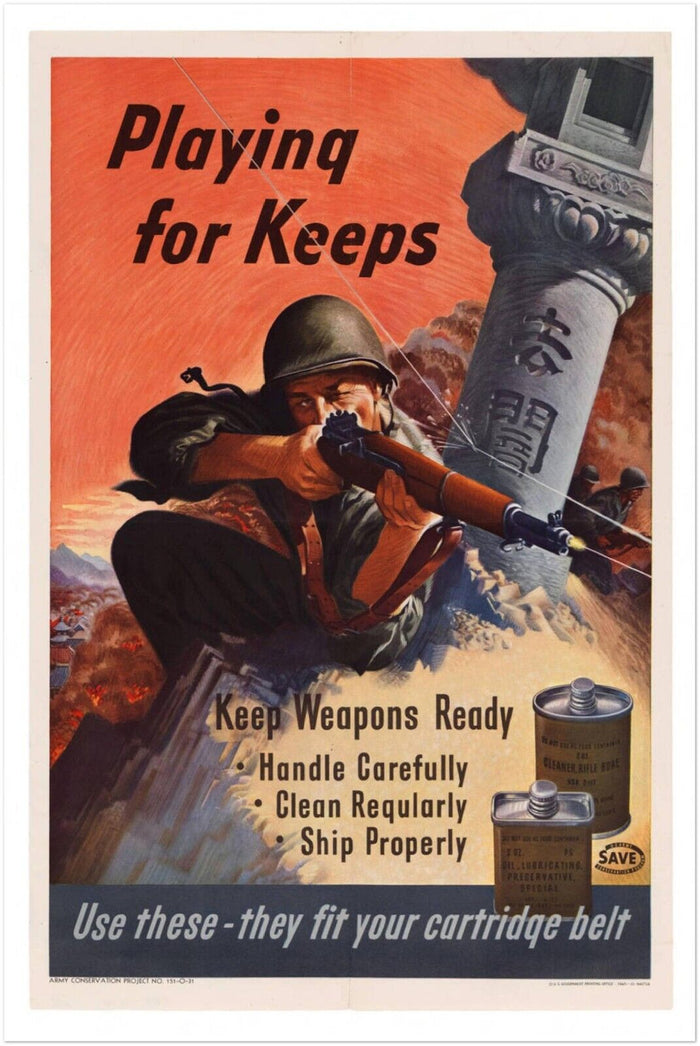 Playing for Keeps - World War 2 Poster - WW2 Vintage Poster