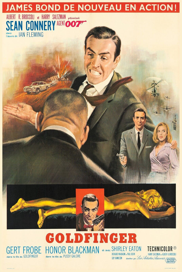 Goldfinger - James Bond 007 Movie Poster - Sean Connery - US Version #2