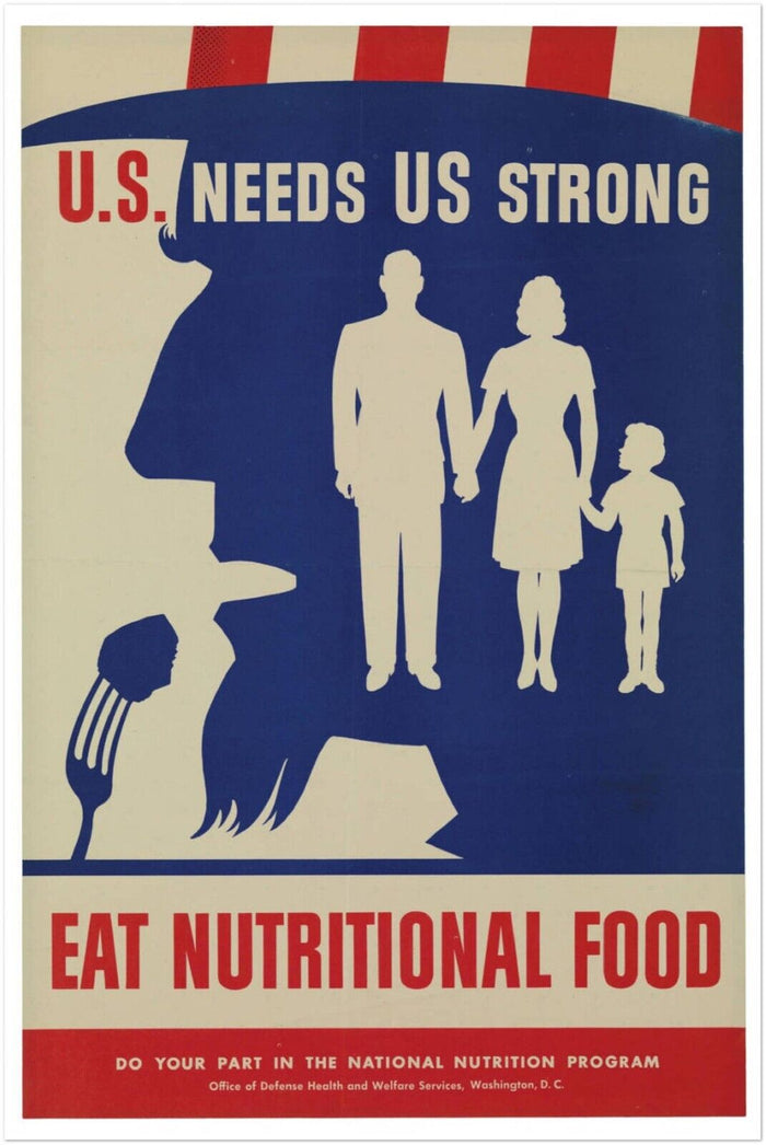 Eat Nutritional Food - World War 2 Poster - WW2 Vintage Poster