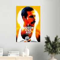 Queen Live Aid Concert Poster - Music Print, Rock Wall Art - Freddie Mercury