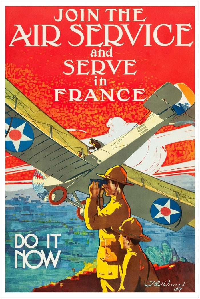 French Air Service - World War 1 Poster - WW1 Vintage Poster