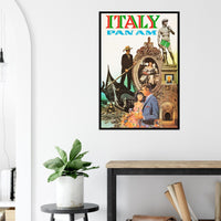 Italy v2 - 1960s - Vintage Travel Poster - Airline Advertisement