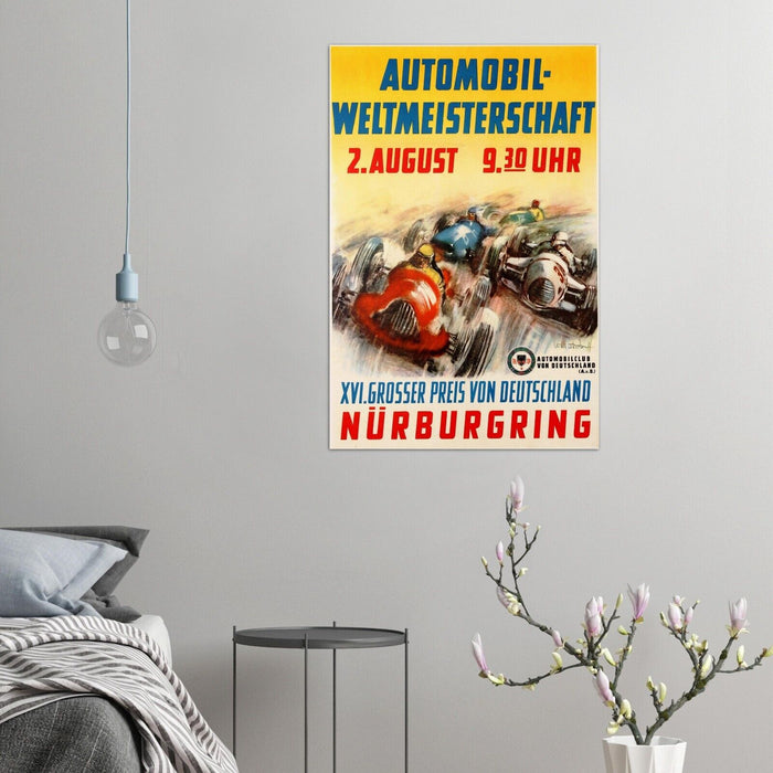 Nurburgring Grand Prix 1950s - Vintage Racing Travel Poster - Auto Posters