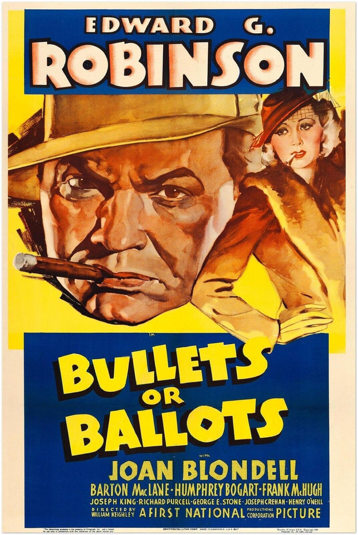 Bullets or Ballots - Vintage Movie Poster - Humphrey Bogart - Film Noir