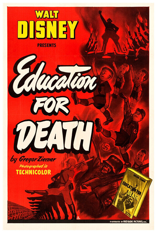 Education for Death - 1943 - WW2 - Walt Disney Cartoon - Movie Poster