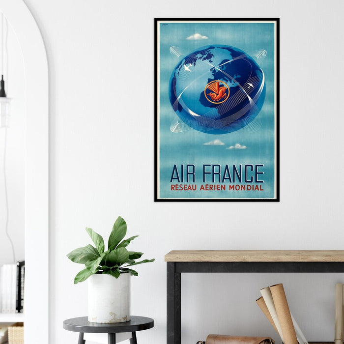 Air France - World Airline Network - 1948 - Vintage Airline Travel Poster