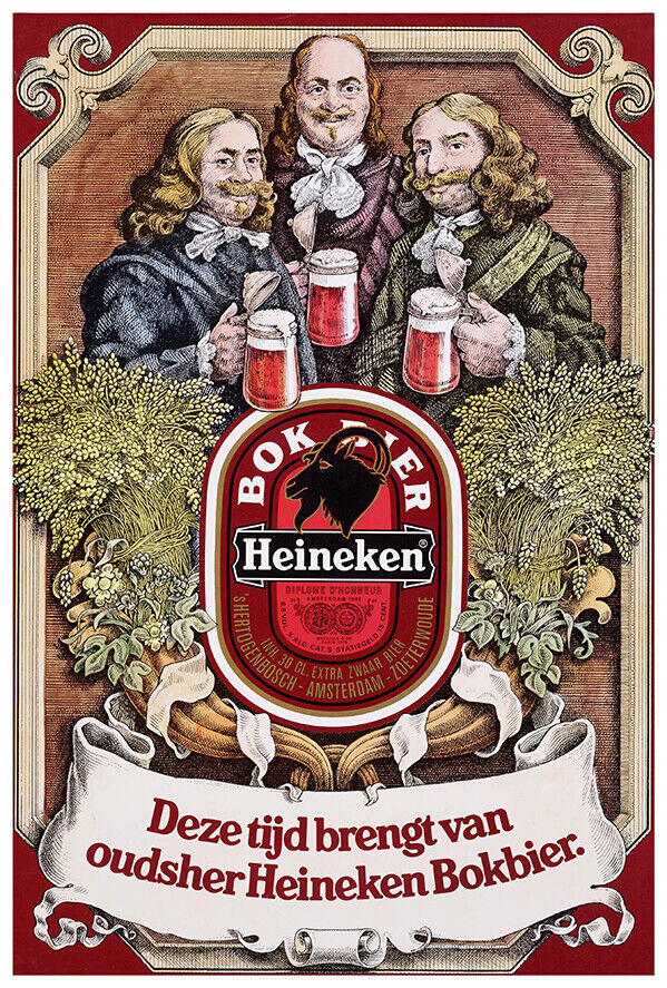 Heineken Bock Beer- Vintage Advertising Poster - Beer and Wine Print, Wall Art