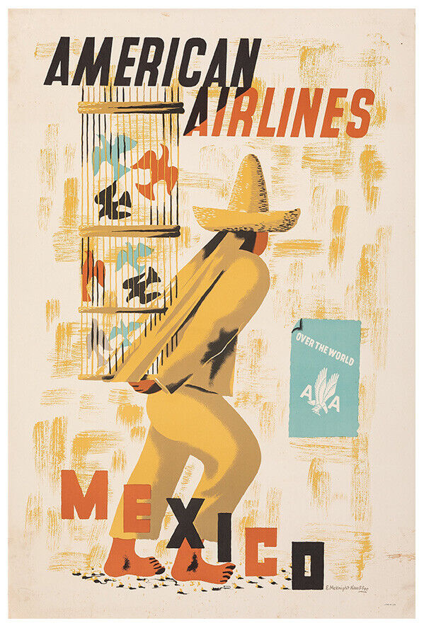 American Airlines - Mexico - Vintage Airline Travel Poster