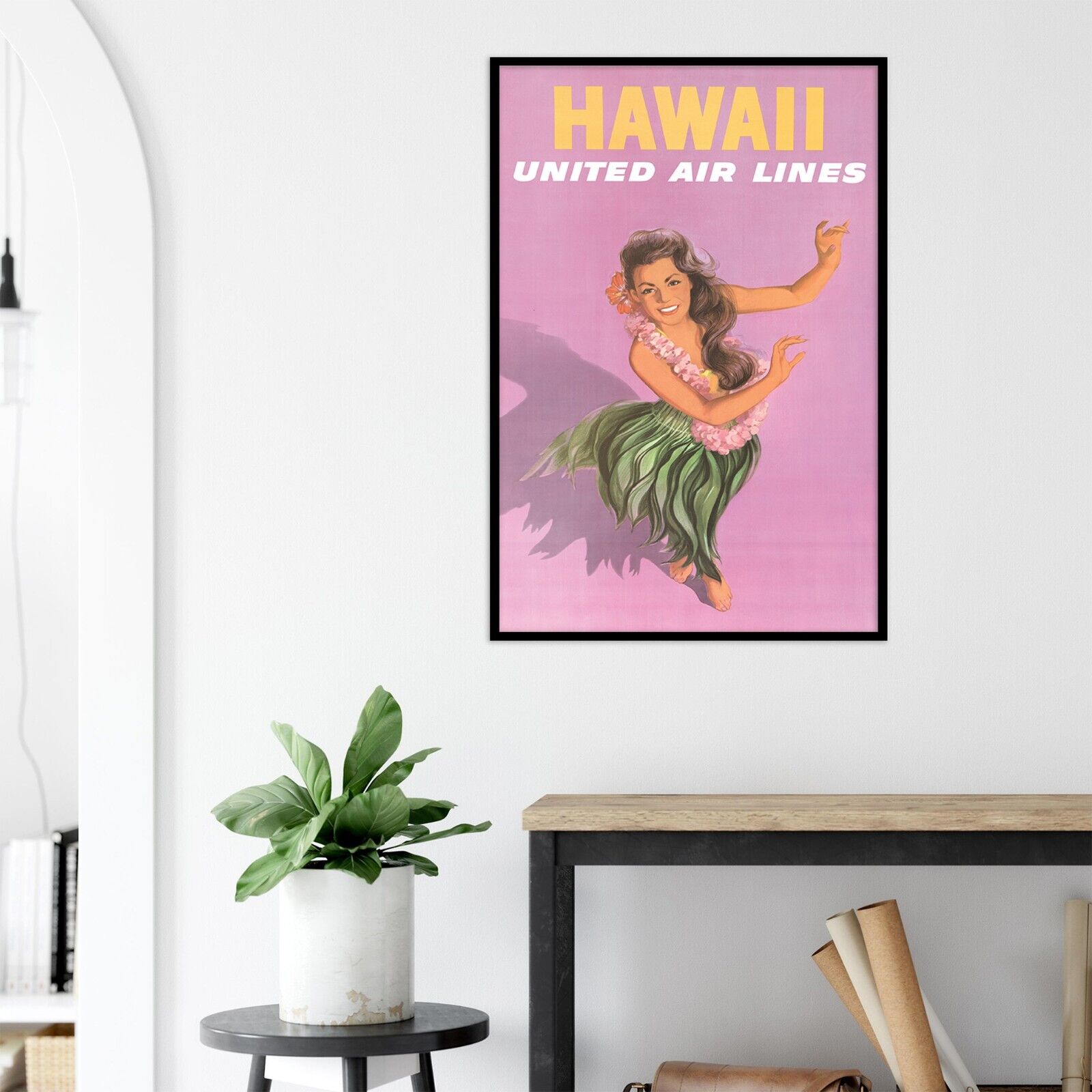 United Airlines - Hawaii - 1950s - Vintage Travel Poster - Version