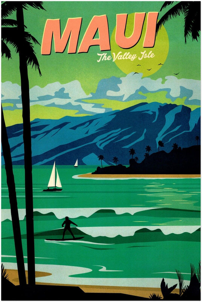 Maui - The Valley Isle - Vintage Travel Poster