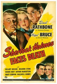 Sherlock Holmes Face Death 1943 - US Version - Classic Detective Movie Poster