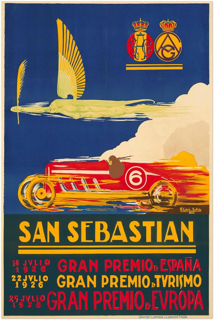 San Sabastian Grand Prix 1926 - Vintage Auto Racing Poster