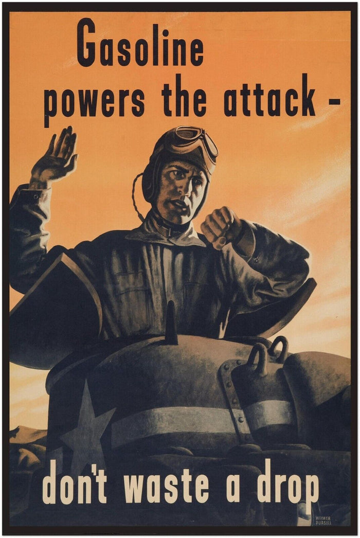 Tank - Gasoline - World War 2 Poster - WW2 Vintage Poster