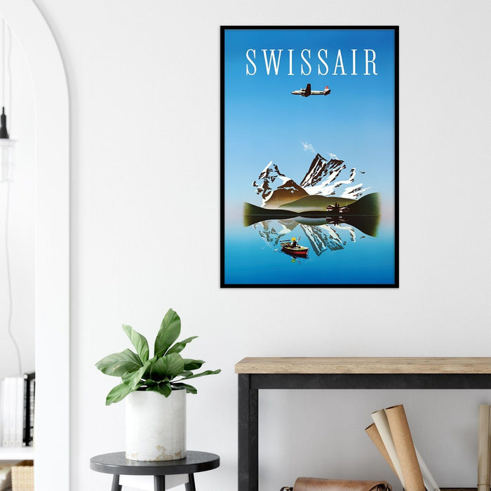 Swissair - Switzerland Airline - 1960s - Vintage Airline Travel Poster