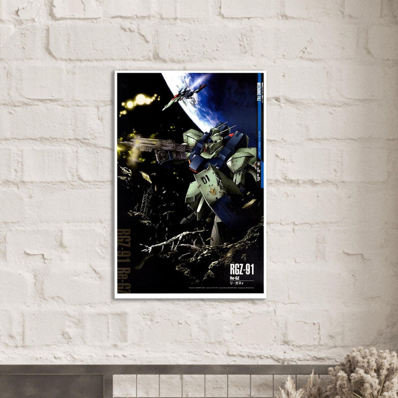 Re-Gz - RGZ-91 - Gundam Mechanical Poster - Japanese Anime Poster