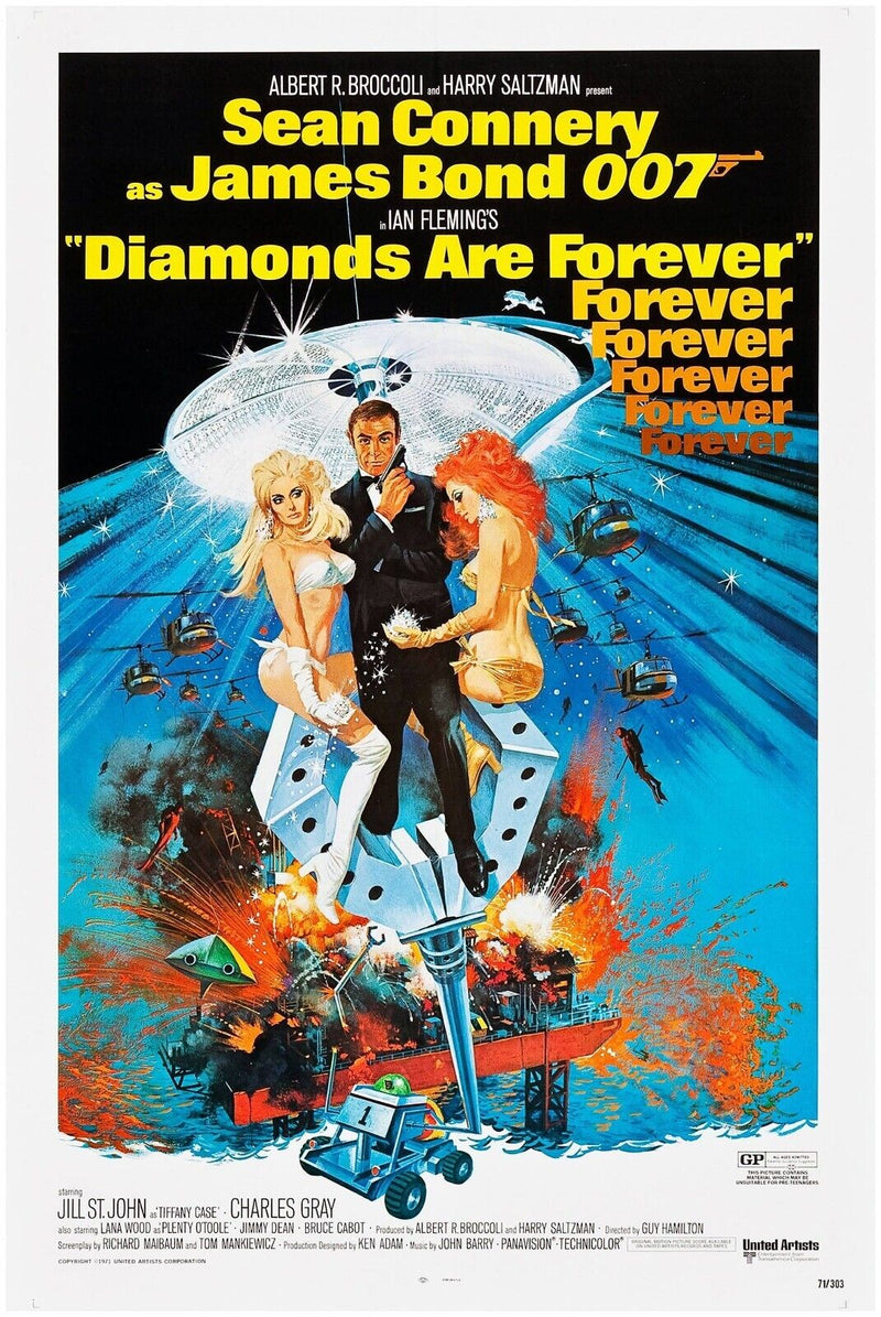 Diamonds are Forever - James Bond 007 Movie Poster - Sean Connery - US Ver #2