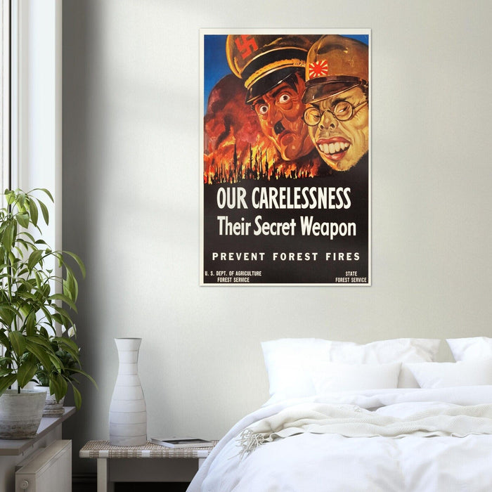 Our Carelessness - Forest Fires - World War 2 Poster - WW2 Vintage Poster